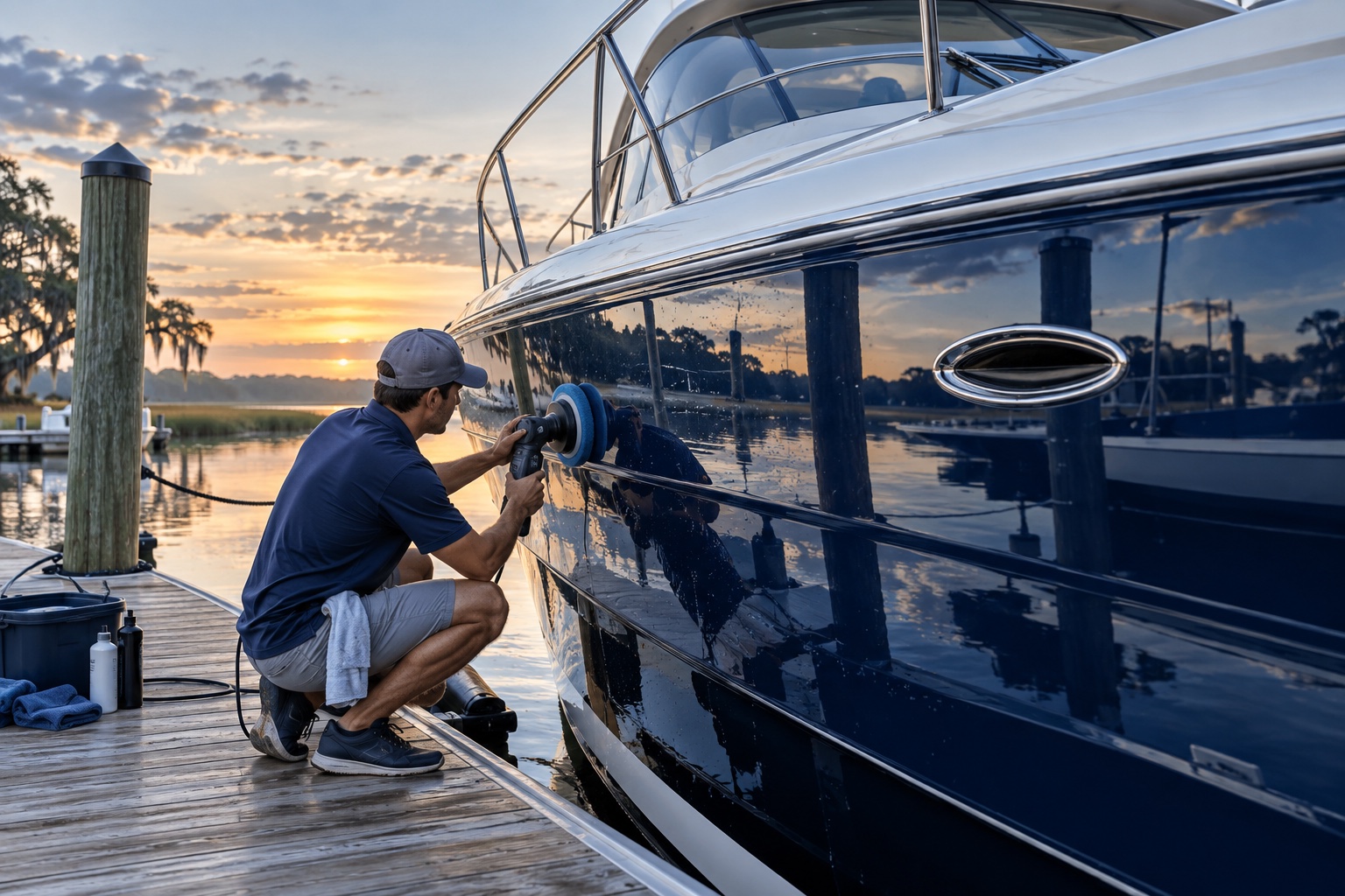 Editorial view representing boat & yacht detailing
